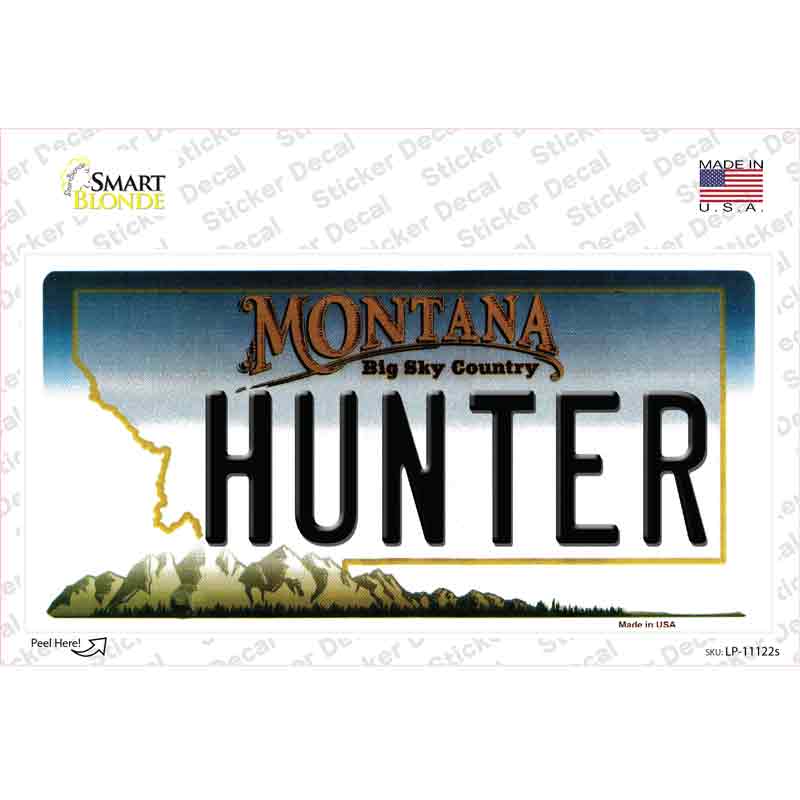 Hunter Montana State Novelty Sticker Decal Small