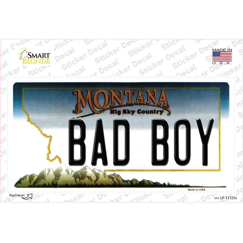 Bad Boy Montana State Novelty Sticker Decal Small