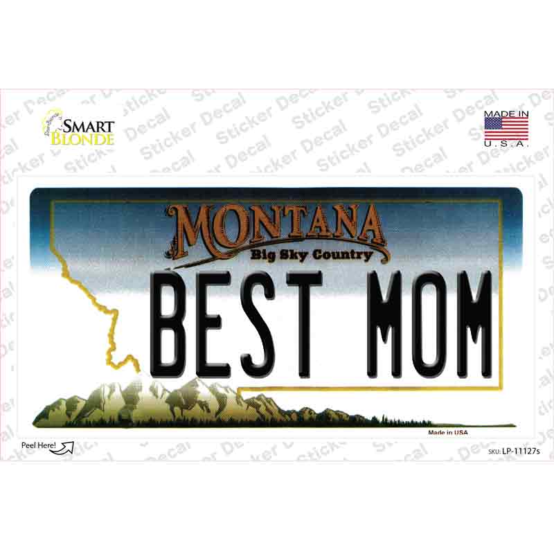 Best Mom Montana State Novelty Sticker Decal