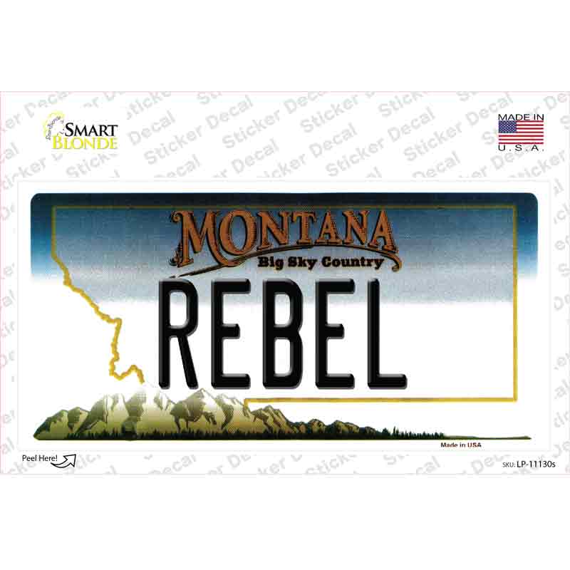 Rebel Montana State Novelty Sticker Decal Small