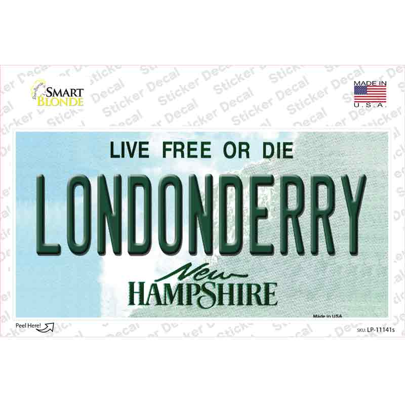 Londonderry New Hampshire State Novelty Sticker Decal Small