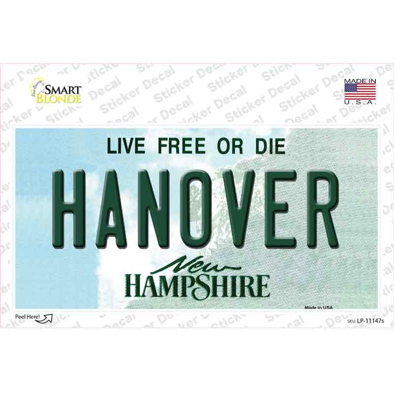 Hanover New Hampshire State Novelty Sticker Decal Small