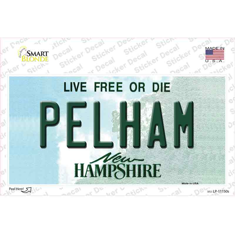 Pelham New Hampshire State Novelty Sticker Decal Small