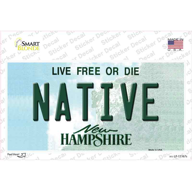 Native New Hampshire State Novelty Sticker Decal Small