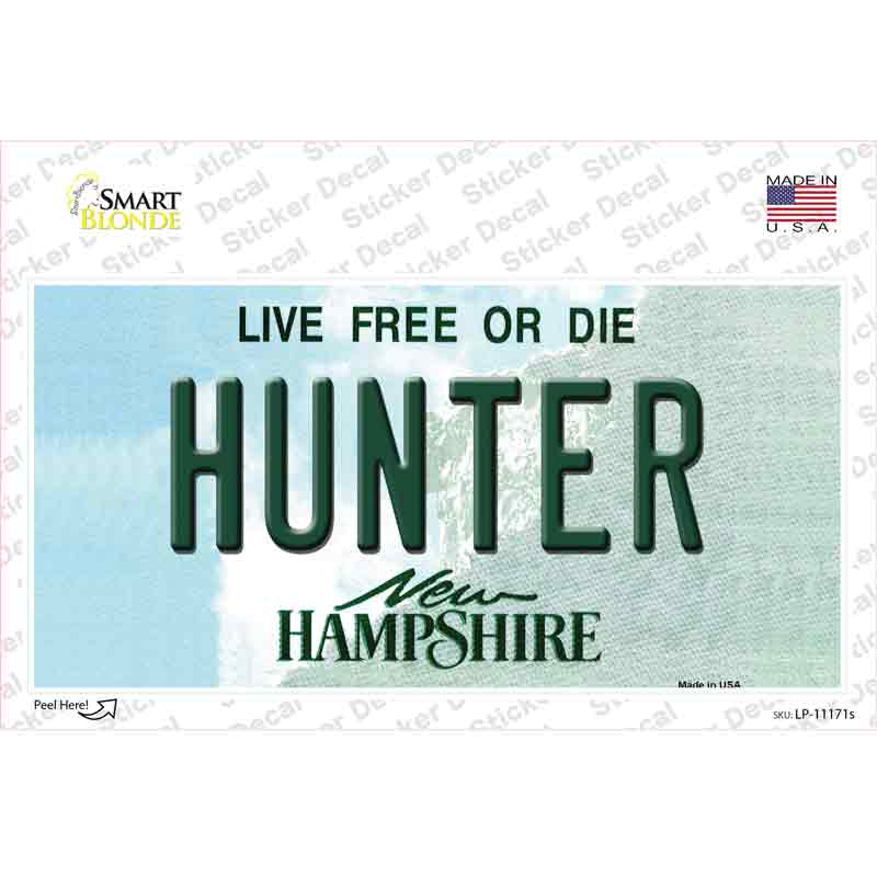 Hunter New Hampshire State Novelty Sticker Decal Small