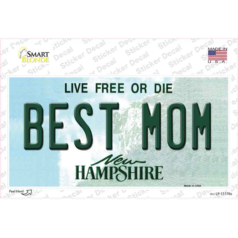 Best Mom New Hampshire State Novelty Sticker Decal Small