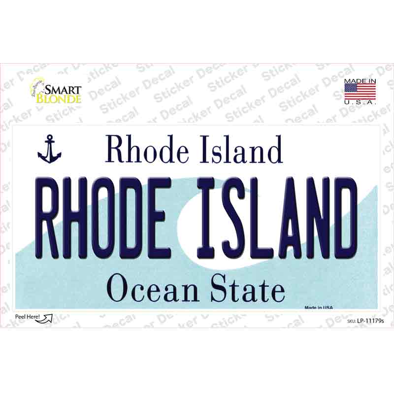 Rhode Island State Novelty Sticker Decal Small