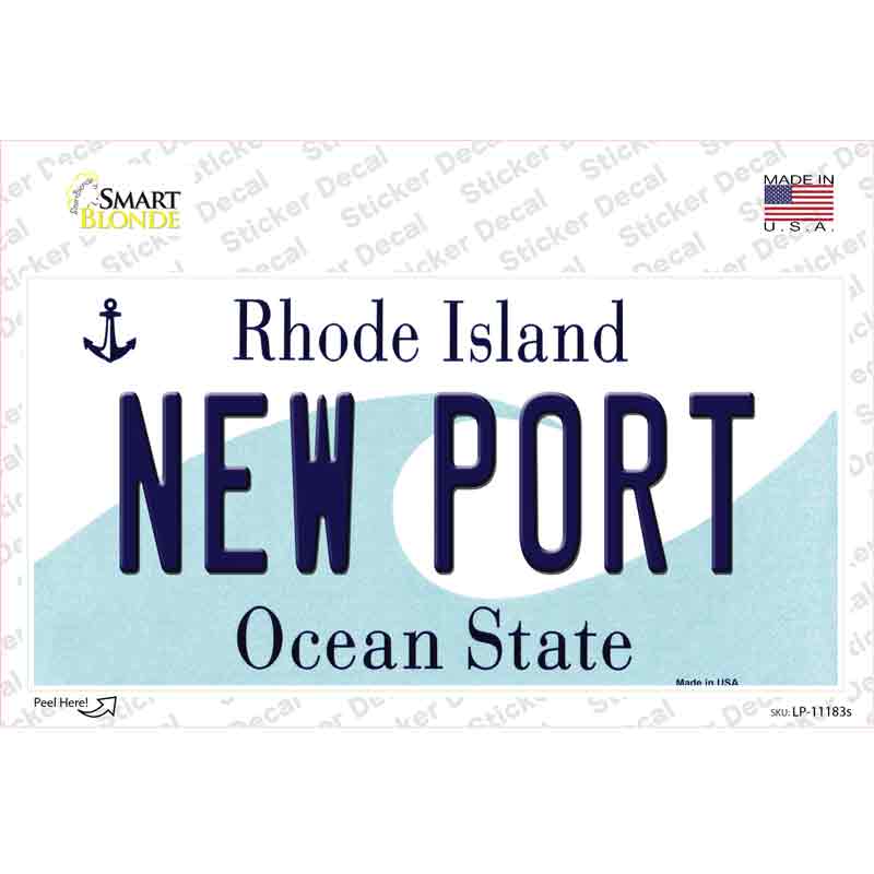 New Port Rhode Island State Novelty Sticker Decal Small