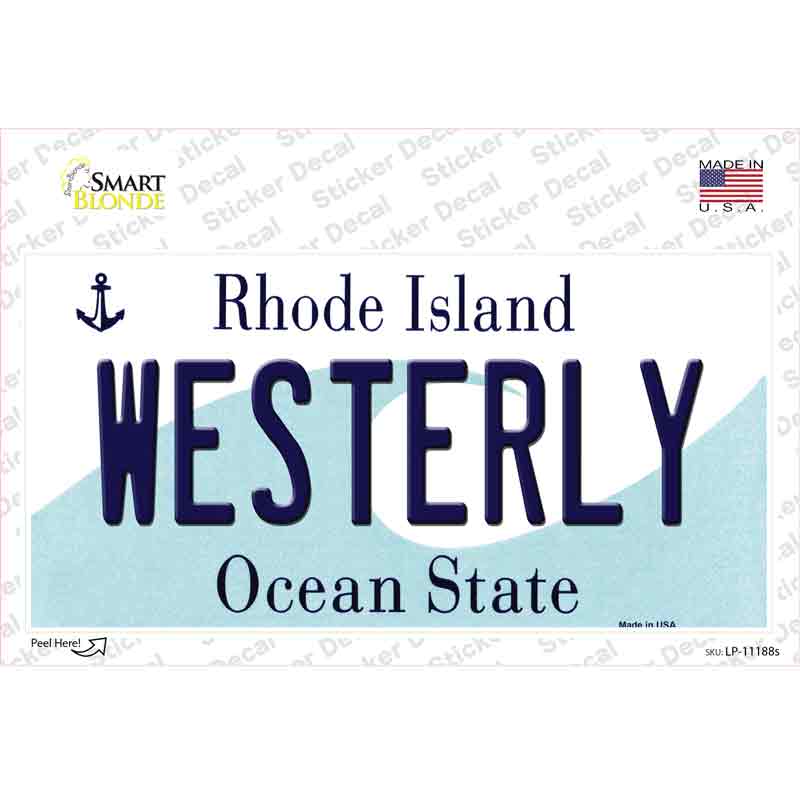 Westerly Rhode Island State Novelty Sticker Decal Small