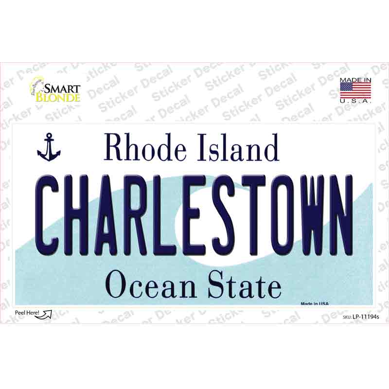 Charlestown Rhode Island State Novelty Sticker Decal Small