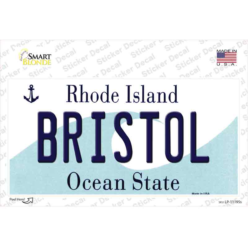 Bristol Rhode Island State Novelty Sticker Decal Small