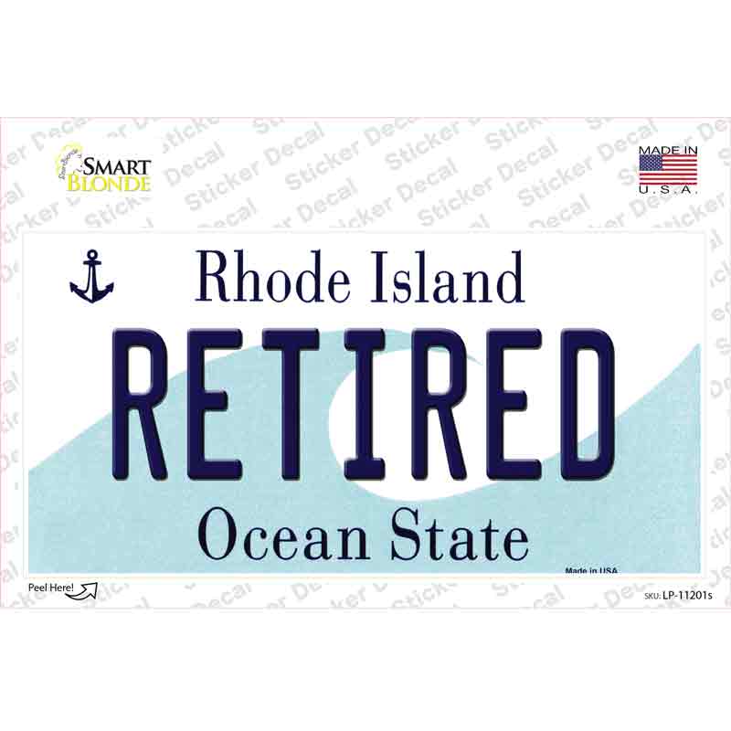 Retired Rhode Island State Novelty Sticker Decal Small