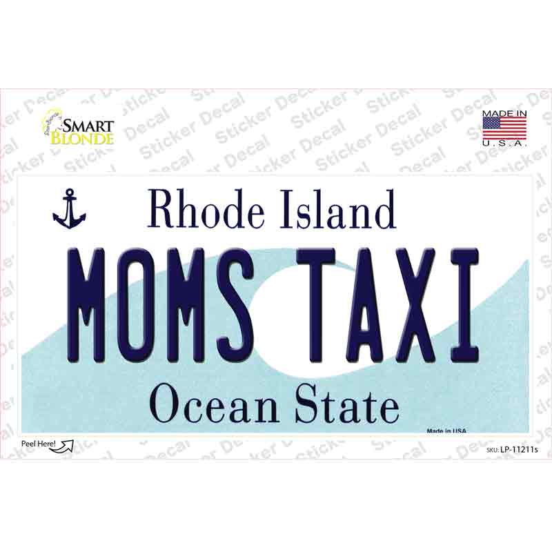 Moms Taxi Rhode Island State Novelty Sticker Decal Small