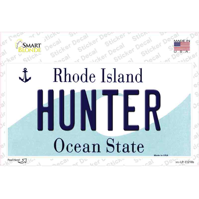 Hunter Rhode Island State Novelty Sticker Decal Small