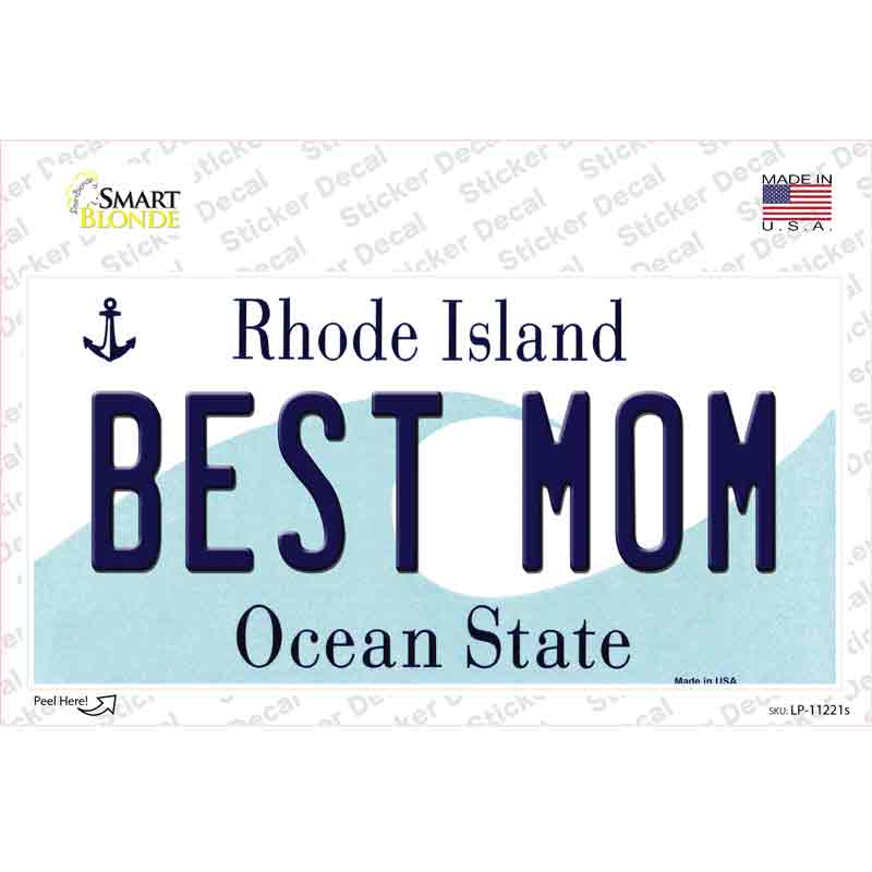 Best Mom Rhode Island State Novelty Sticker Decal Small