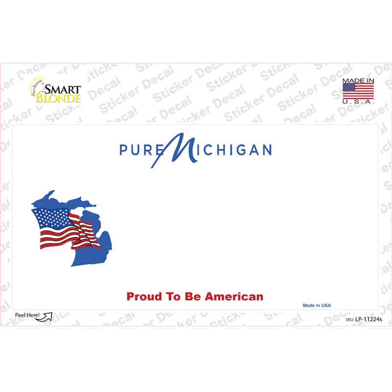 Pure Michigan Proud To Be American Novelty Sticker Decal Small