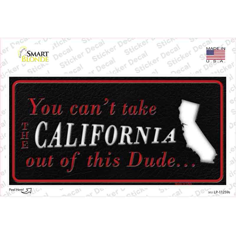 California Dude Novelty Sticker Decal Small