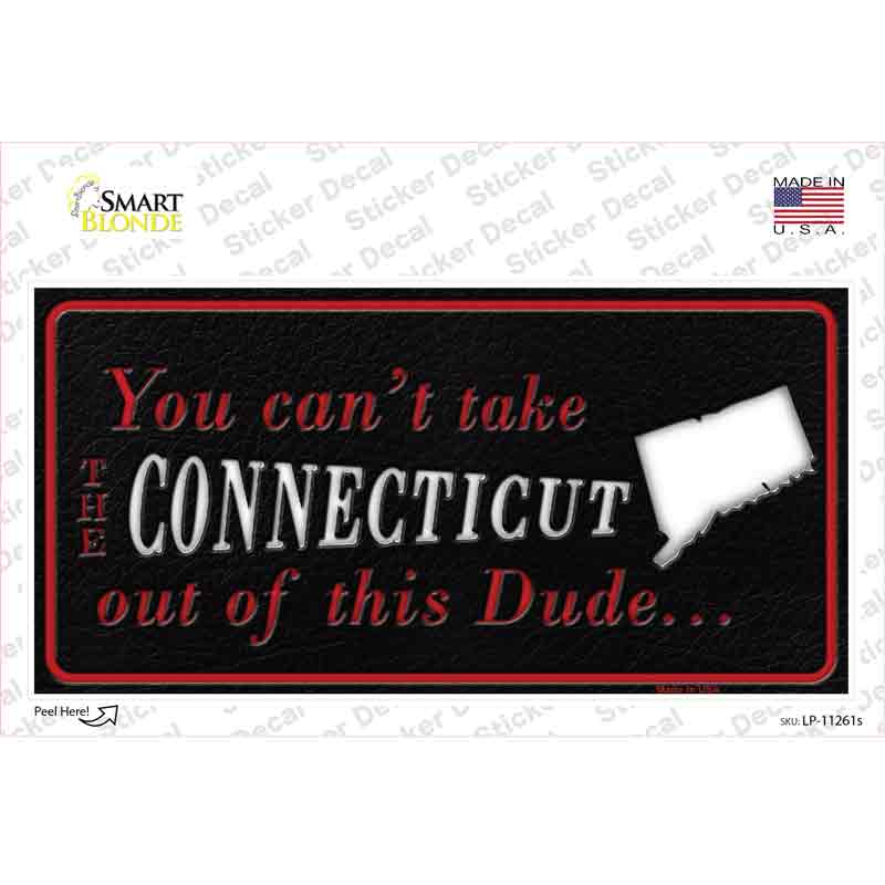 Connecticut Dude Novelty Sticker Decal Small