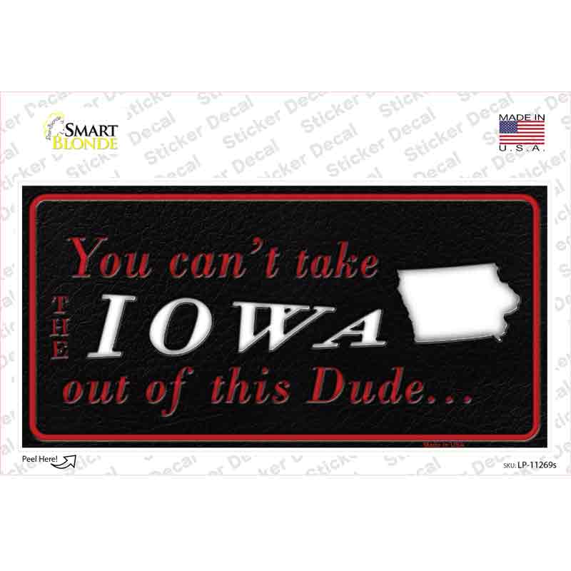 Iowa Dude Novelty Sticker Decal Small