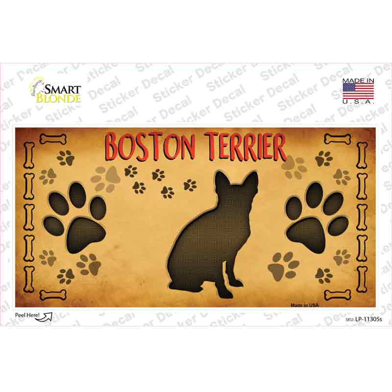 Boston Terrier Novelty Sticker Decal Small