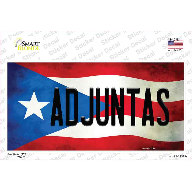 Adjuntas Puerto Rico Flag Novelty Sticker Decal Small