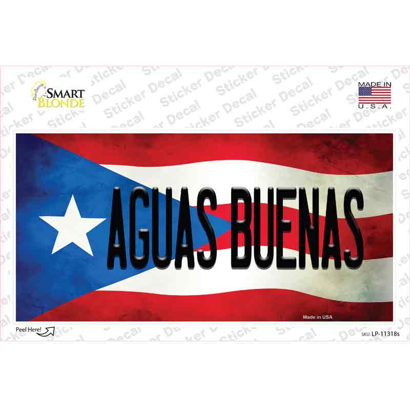 Aguas Buenas Puerto Rico Flag Novelty Sticker Decal Small