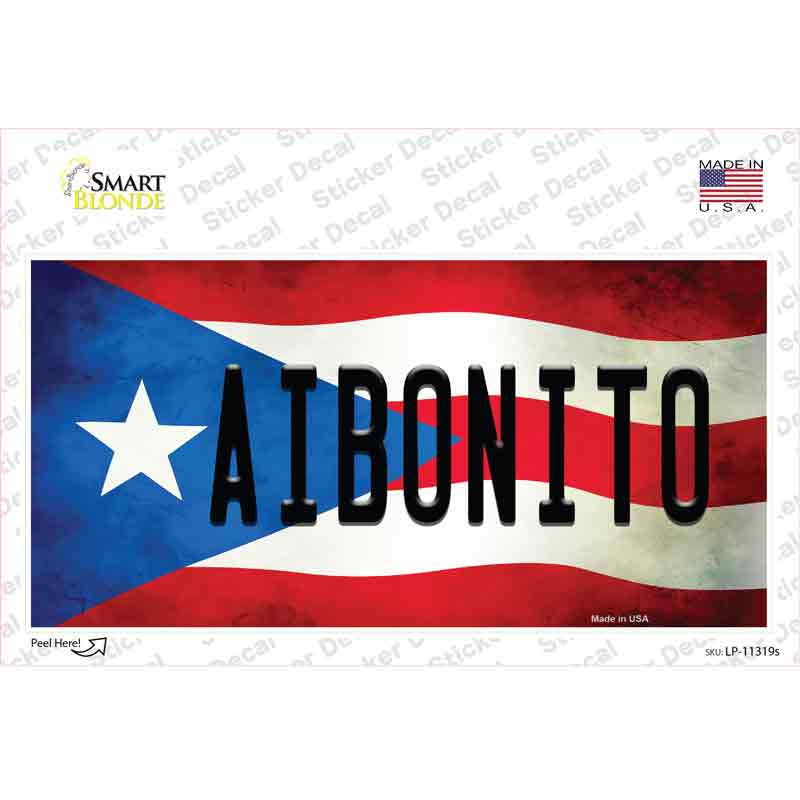 Aibonito Puerto Rico Flag Novelty Sticker Decal Small