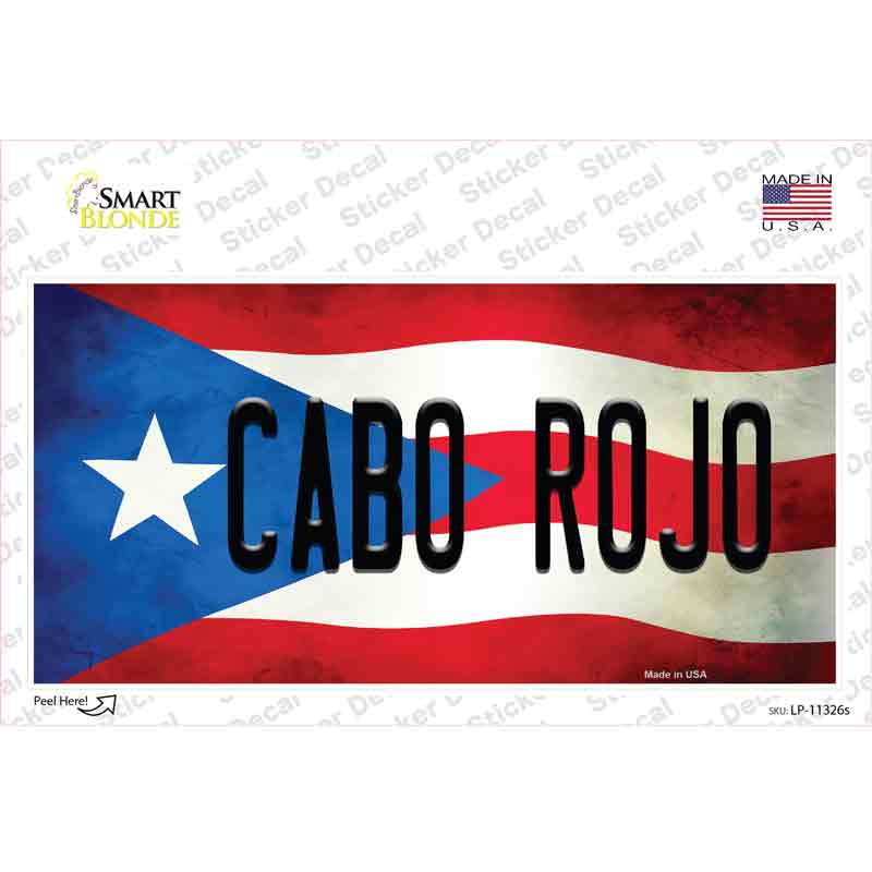 Cabo Rojo Puerto Rico Flag Novelty Sticker Decal Small