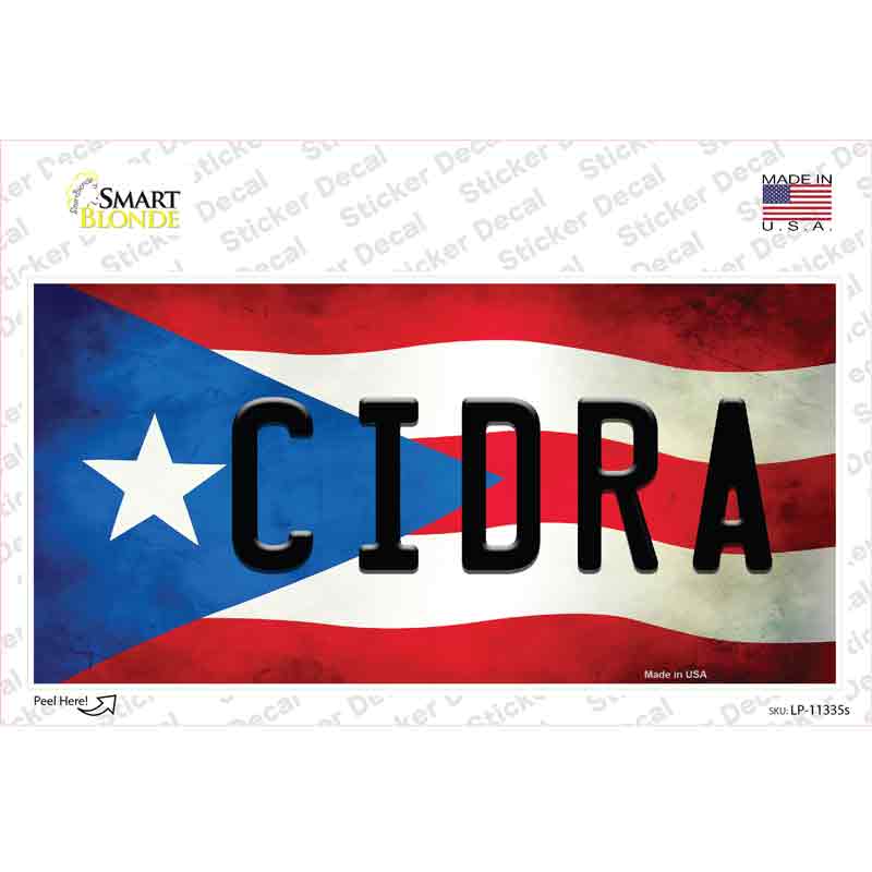 Cidra Puerto Rico Flag Novelty Sticker Decal Small