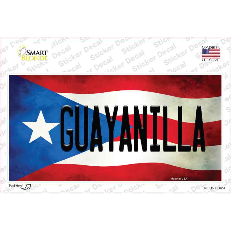 Guayanilla Puerto Rico Flag Novelty Sticker Decal Small