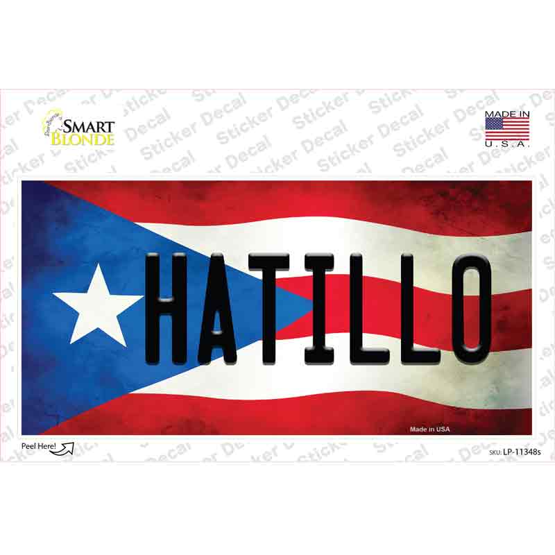 Hatillo Puerto Rico Flag Novelty Sticker Decal Small