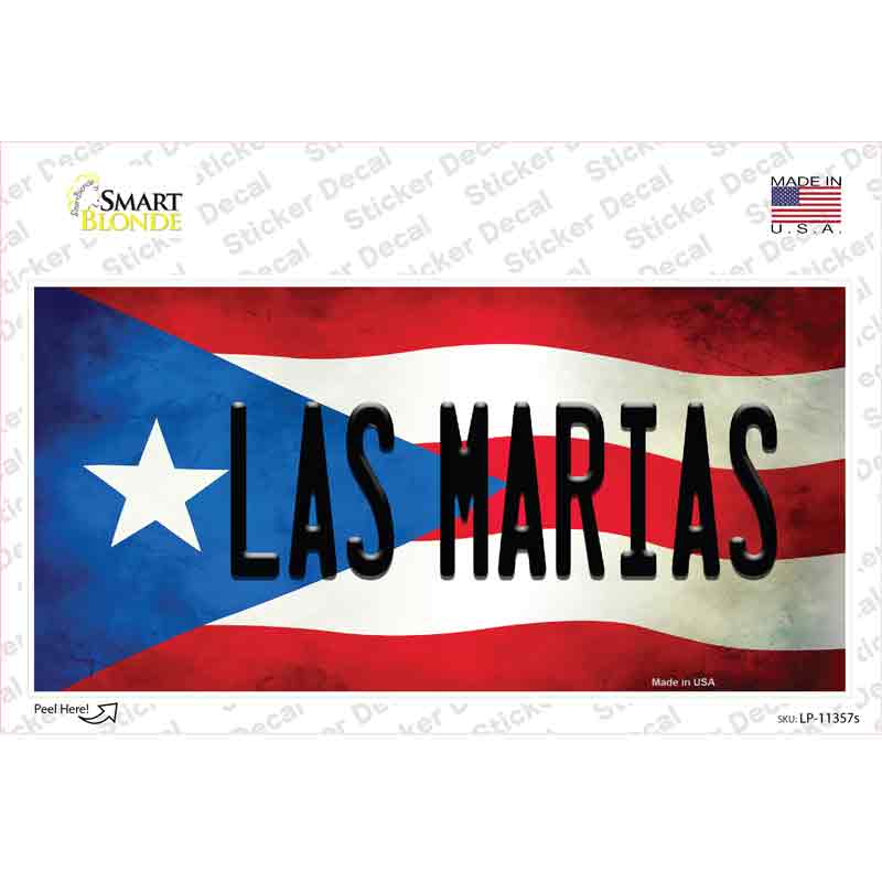 Las Marias Puerto Rico Flag Novelty Sticker Decal Small