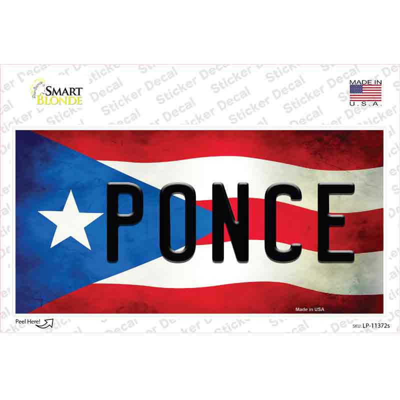 Ponce Puerto Rico Flag Novelty Sticker Decal Small