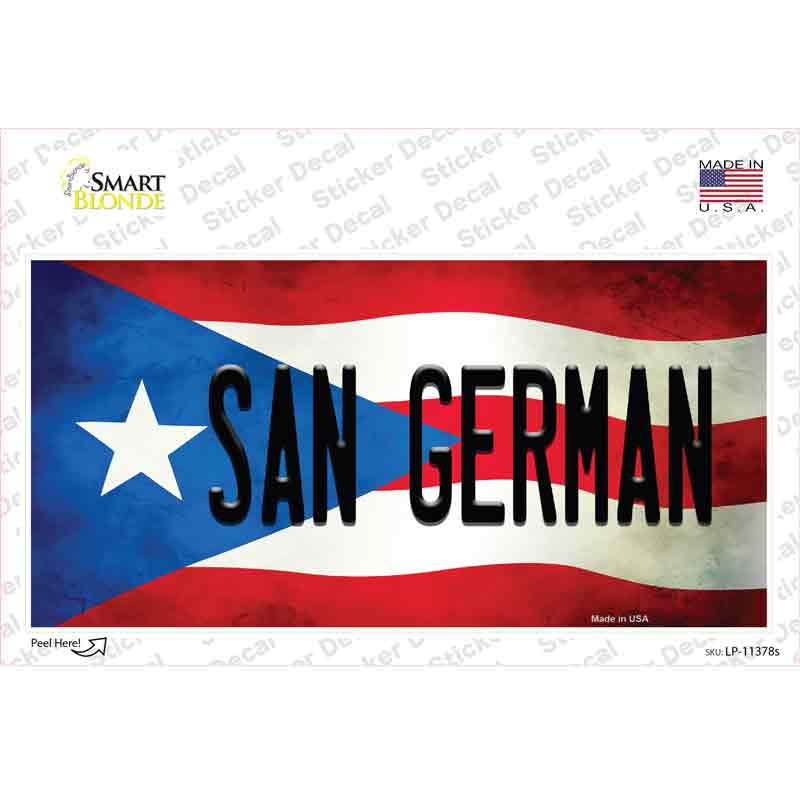 San German Puerto Rico Flag Novelty Sticker Decal Small