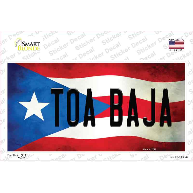 Toa Baja Puerto Rico Flag Novelty Sticker Decal