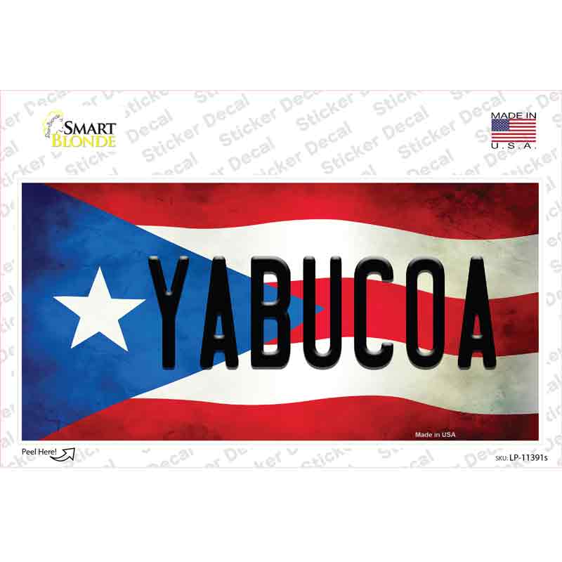 Yabucoa Puerto Rico Flag Novelty Sticker Decal