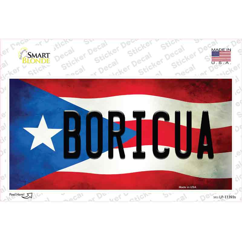 Boricua Puerto Rico Flag Novelty Sticker Decal