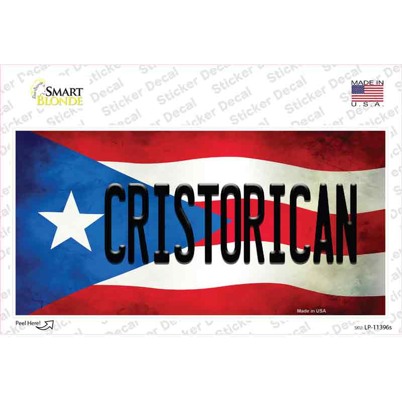 Christorican Puerto Rico Flag Novelty Sticker Decal Small