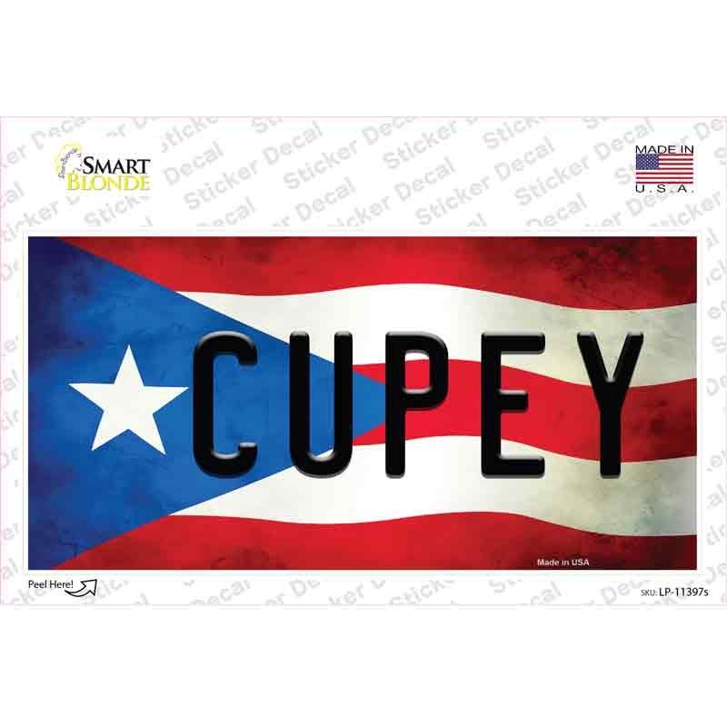 Cupey Puerto Rico Flag Novelty Sticker Decal Small