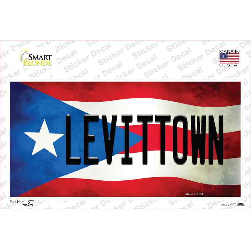 Levittown Puerto Rico Flag Novelty Sticker Decal