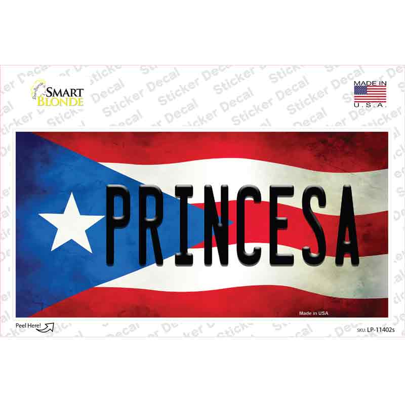 Princesa Puerto Rico Flag Novelty Sticker Decal