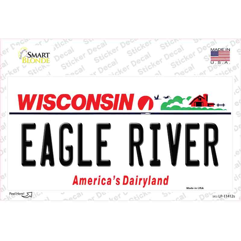 Eagle River Wisconsin Novelty Sticker Decal Small