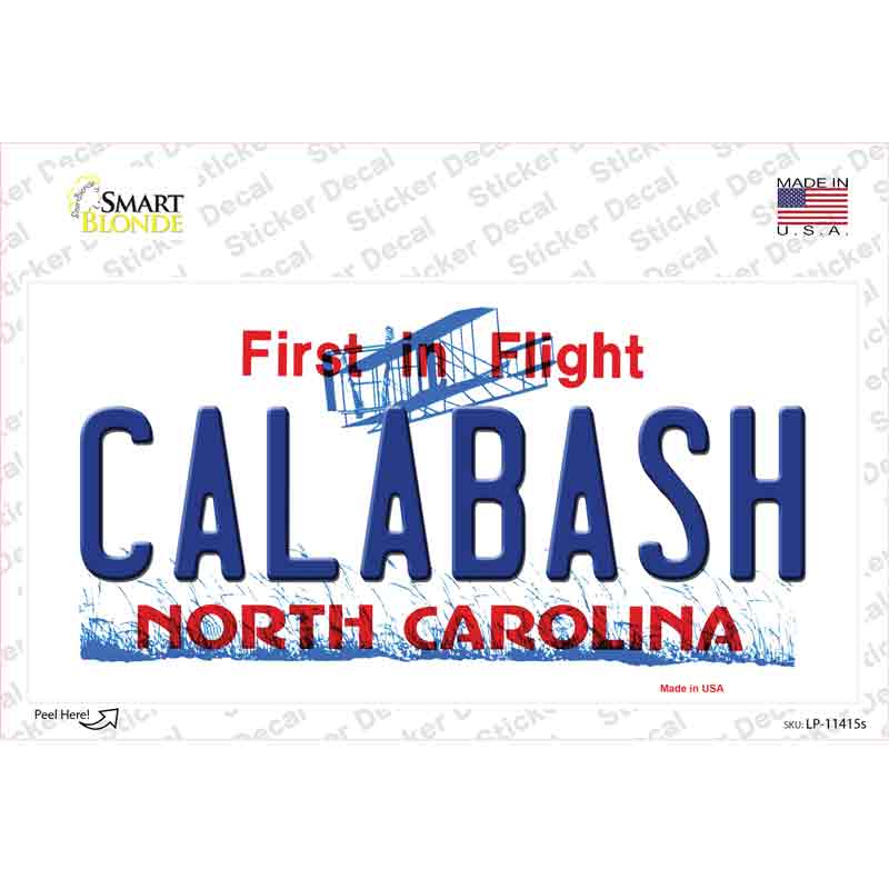 Calabash North Carolina Novelty Sticker Decal Small