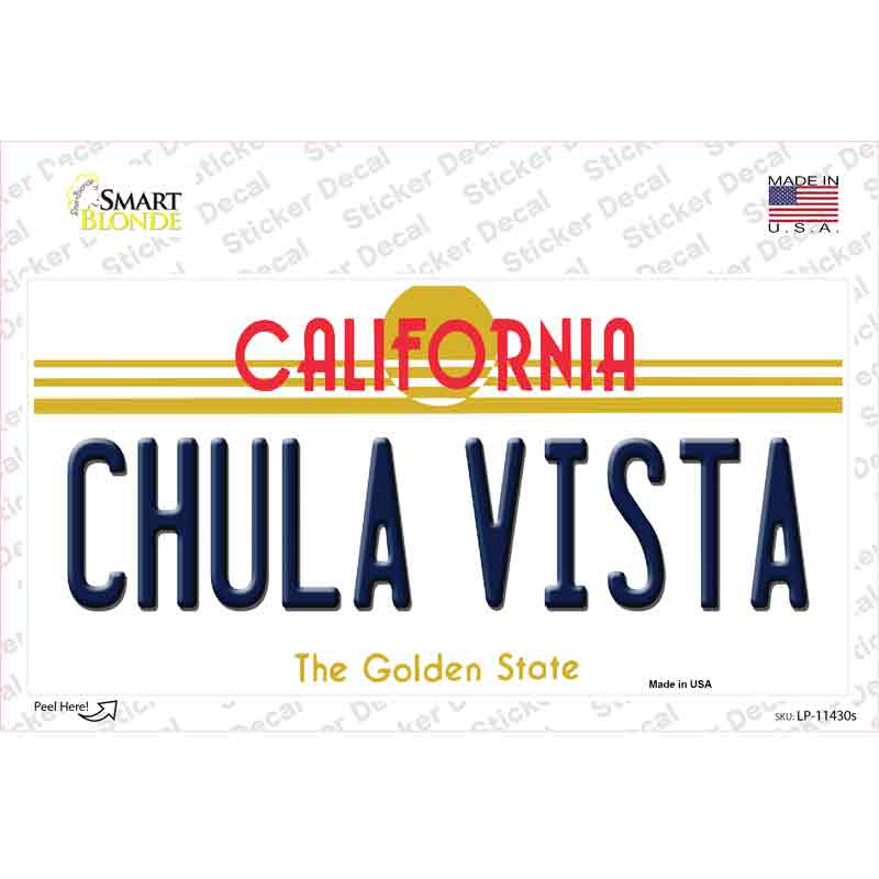 Chula Vista California Novelty Sticker Decal Small