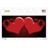 Hearts Over Roses In Red Novelty Sticker Decal