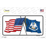 Louisiana Crossed US Flag Novelty Sticker Decal