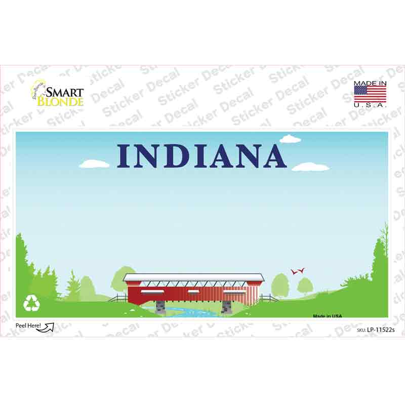 Indiana Recycle State Blank Novelty Sticker Decal Small