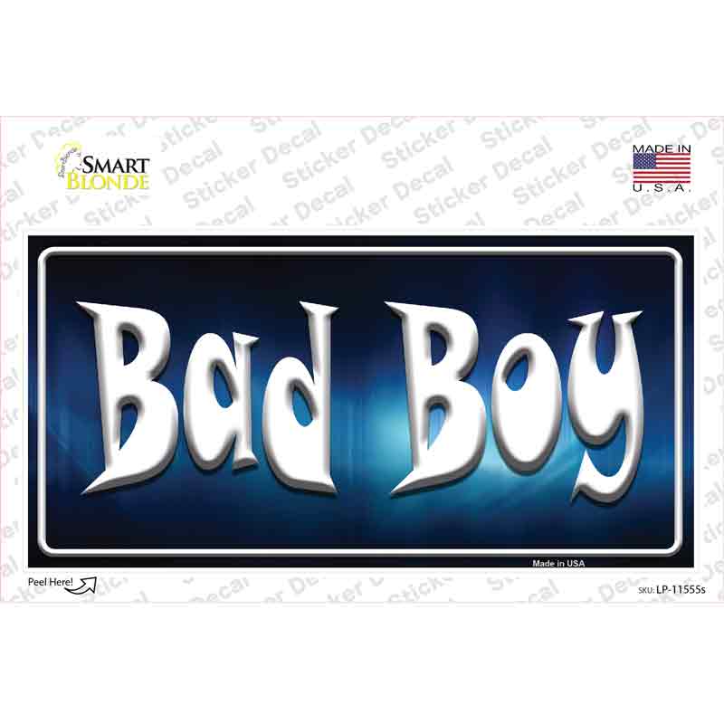 Bad Boy Blue Novelty Sticker Decal