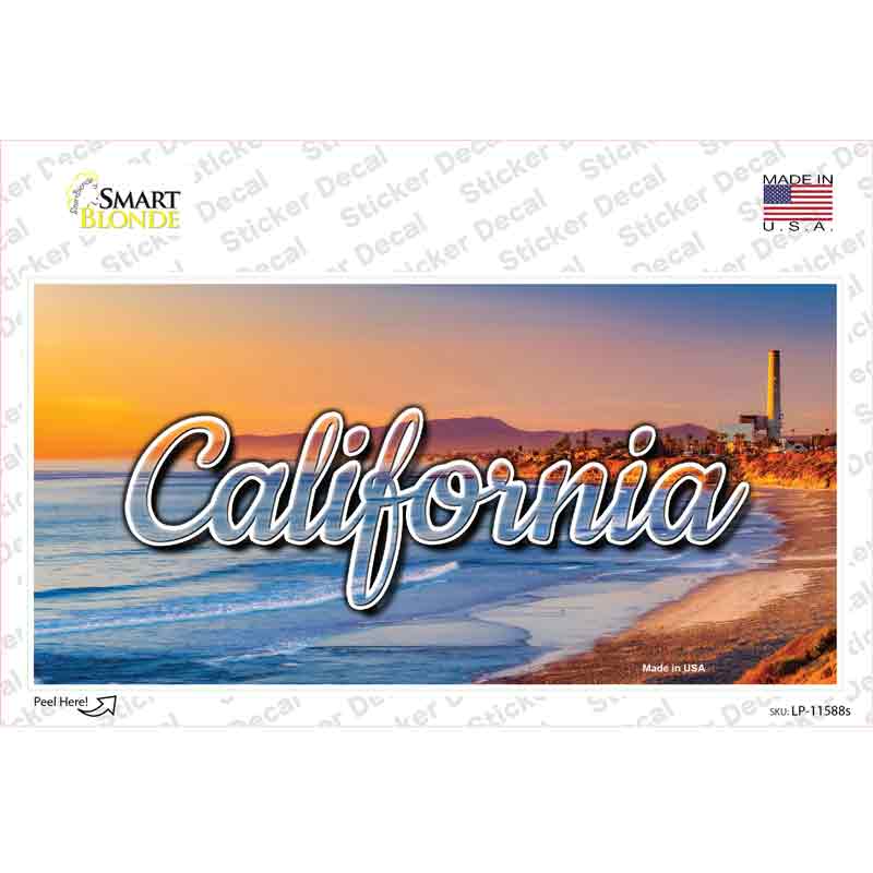 California Beach State Novelty Sticker Decal Small