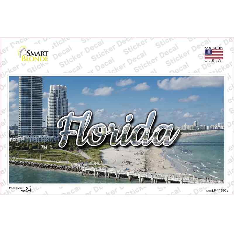 Florida White Sand Beach State Novelty Sticker Decal Small